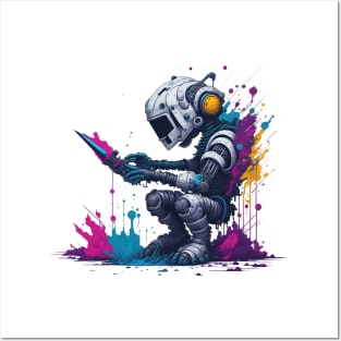 Robot Graffiti Posters and Art